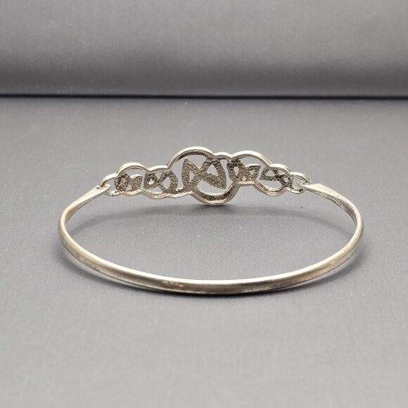 VTG Sterling Silver 925 Celtic Knot Bracelet 7" Hinged Design 10.33g - Picture 3 of 11